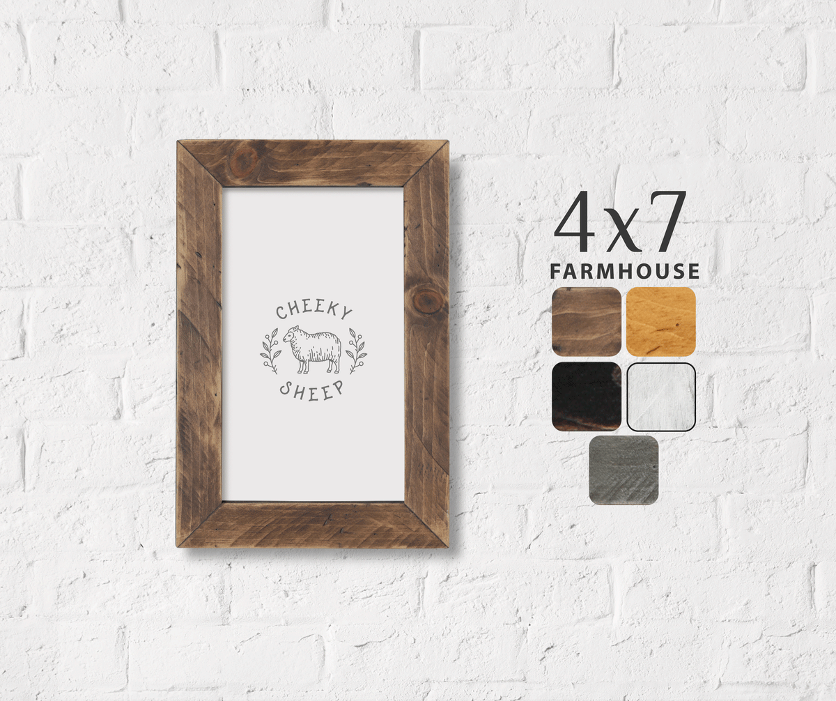 CustomPictureFrames.com 4x7 Frame Grey Real Wood Picture Frame Width 1.5  inches