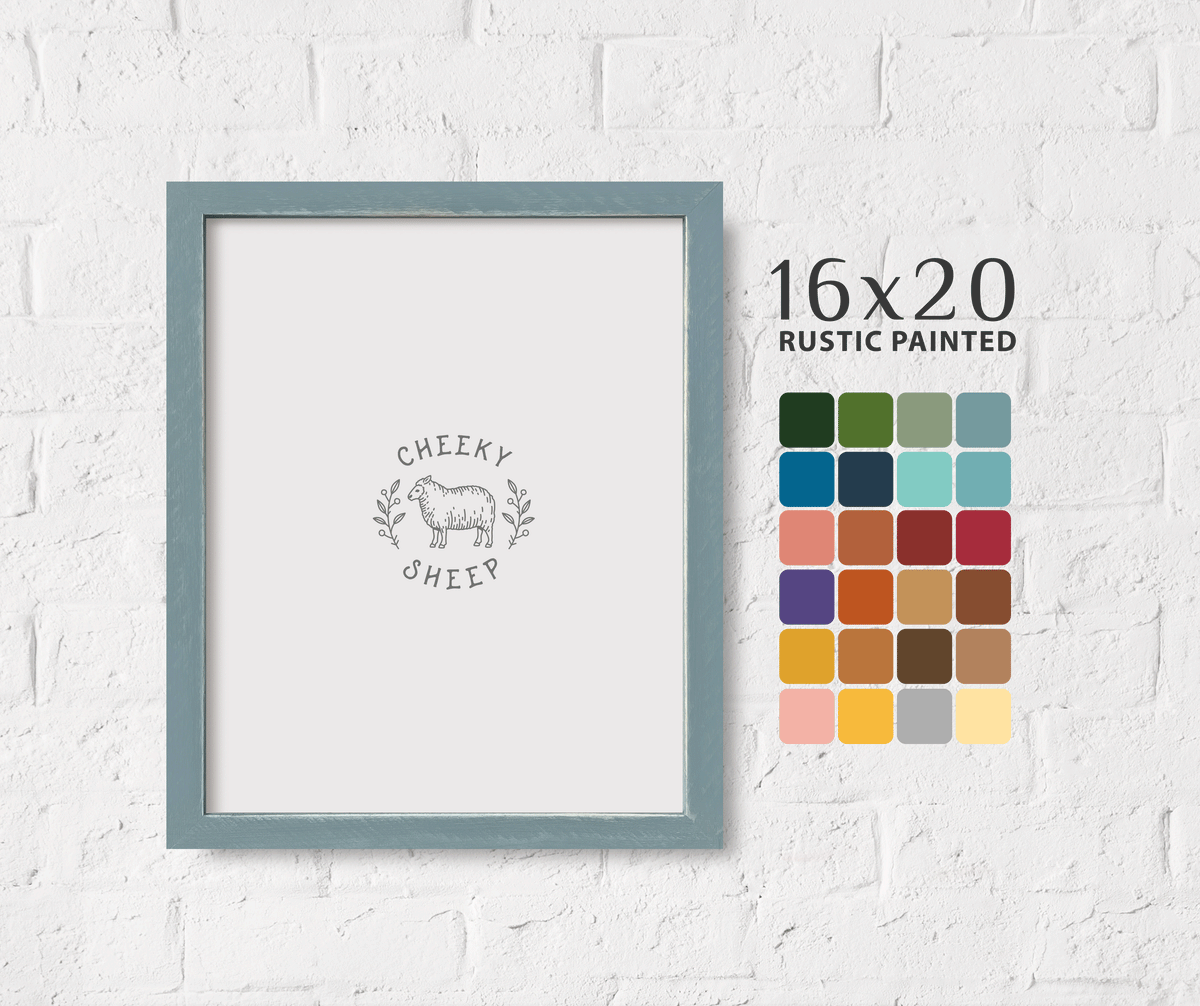 16x20 Rustic Painted Wood Frame – Cheeky Sheep