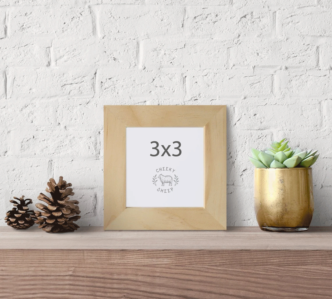 3x3 Natural Wood Frame