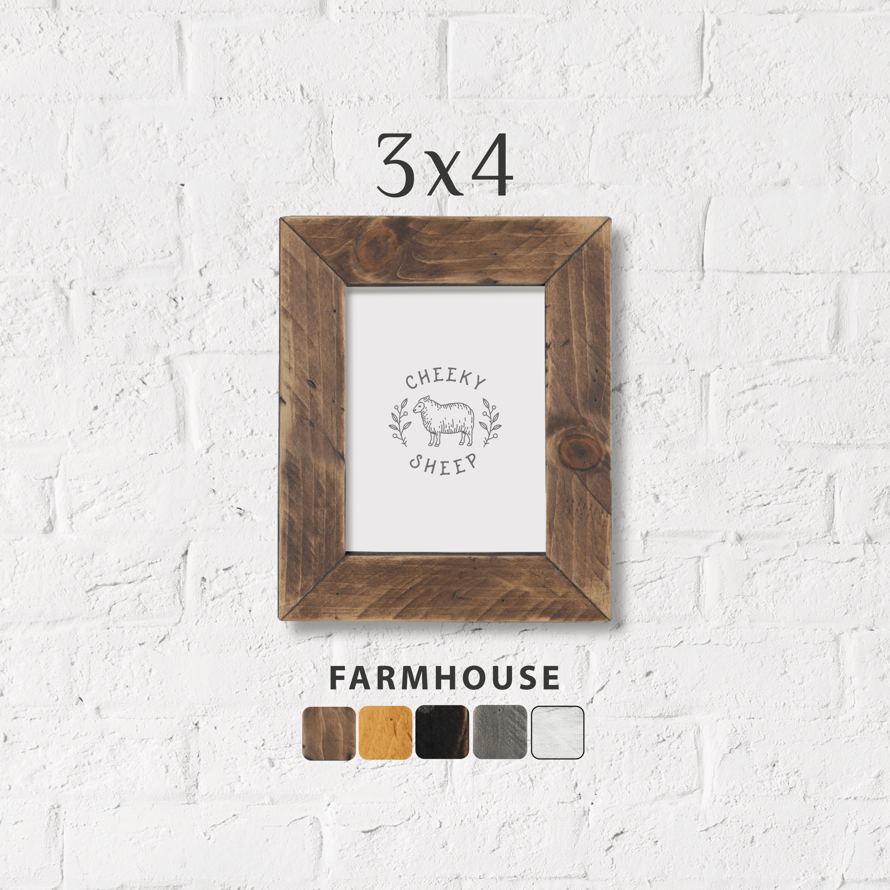 3x4 Farmhouse Style Wood Frame – Cheeky Sheep