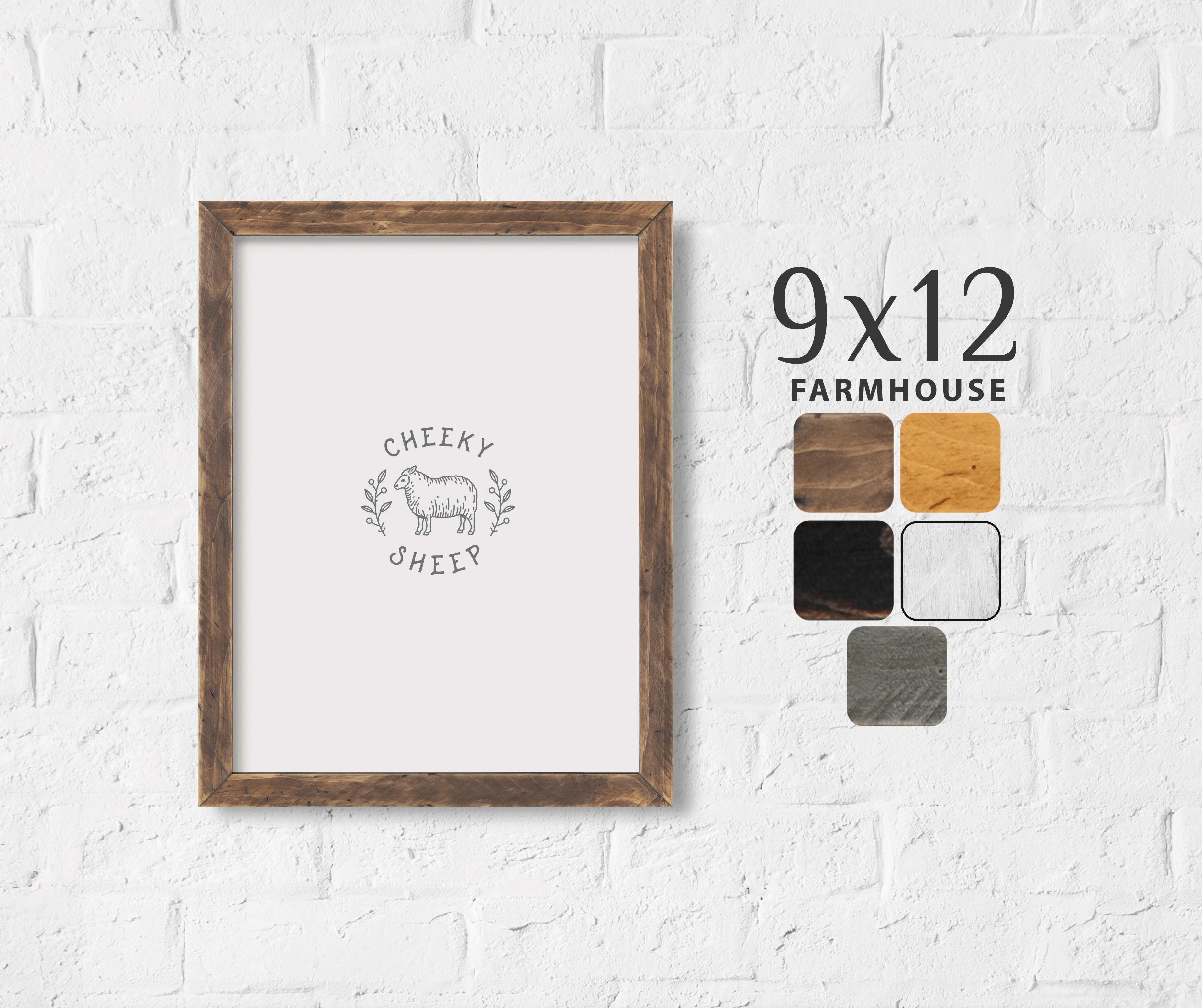 9x12 Inch Frame Example 9x12 Farmhouse Style Wood Frame – Cheeky Sheep