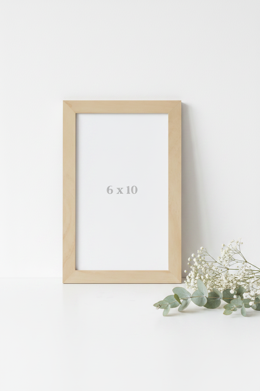6x10 Natural Wood Frame – Cheeky Sheep