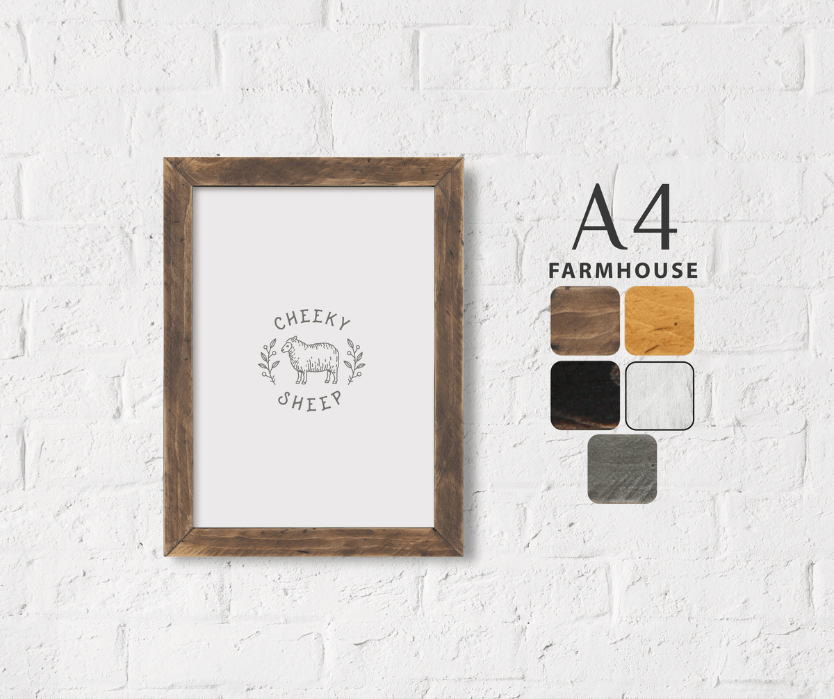 A4 Farmhouse Style Wood Frame – Cheeky Sheep