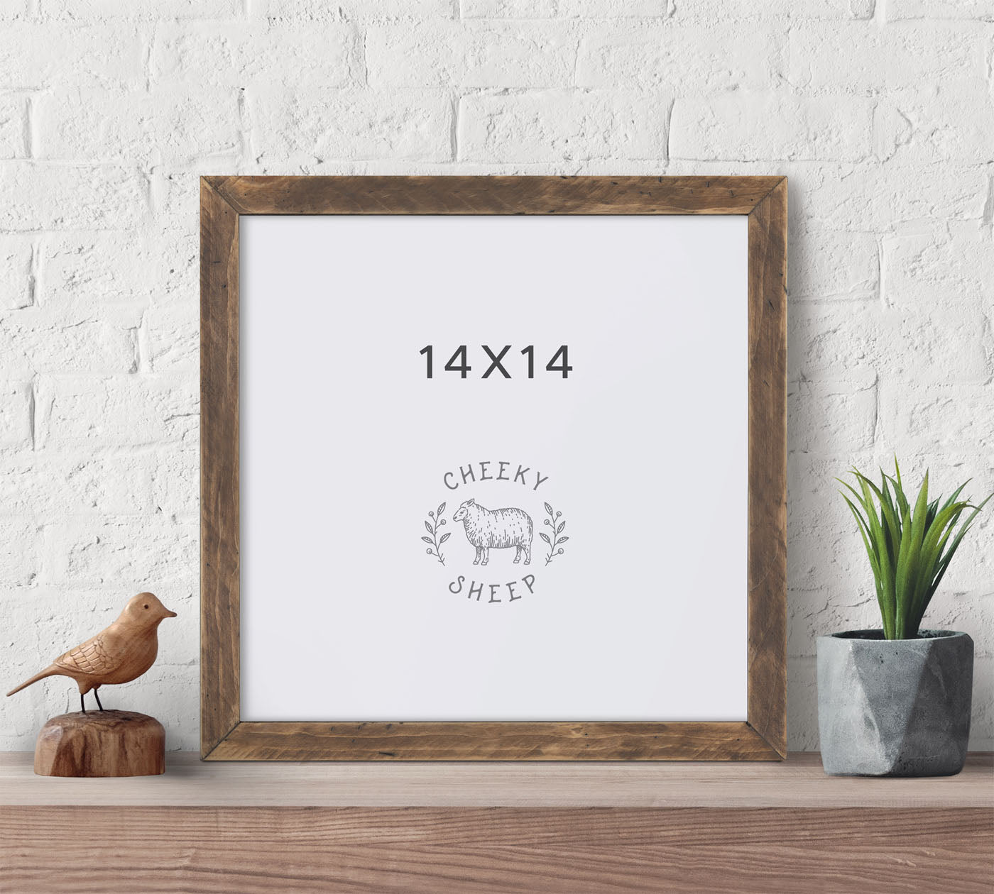 14x14 Farmhouse Style Wood Frame – Cheeky Sheep