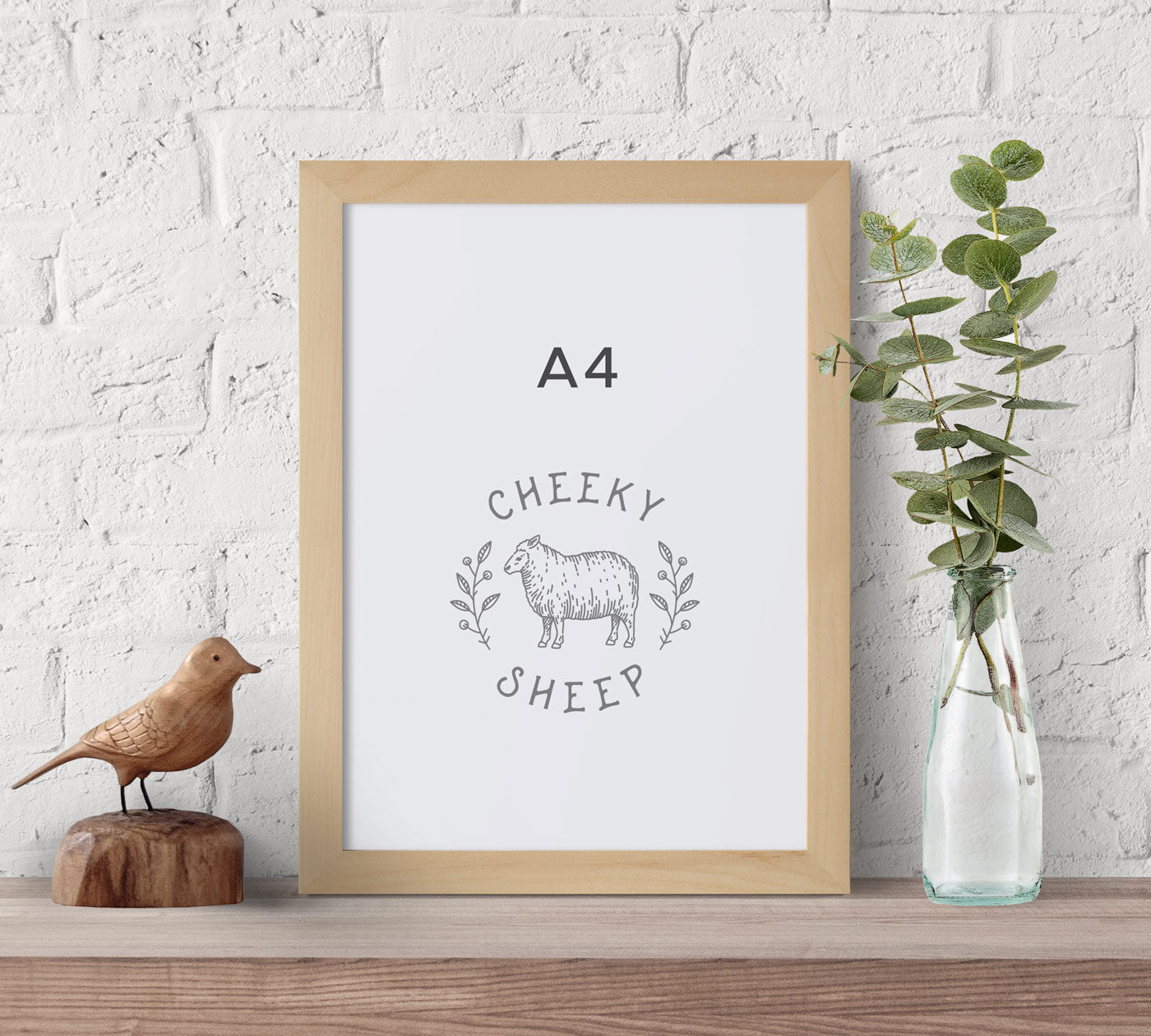 A4 Rustic Frame A4 Natural Wood Frame – Cheeky Sheep
